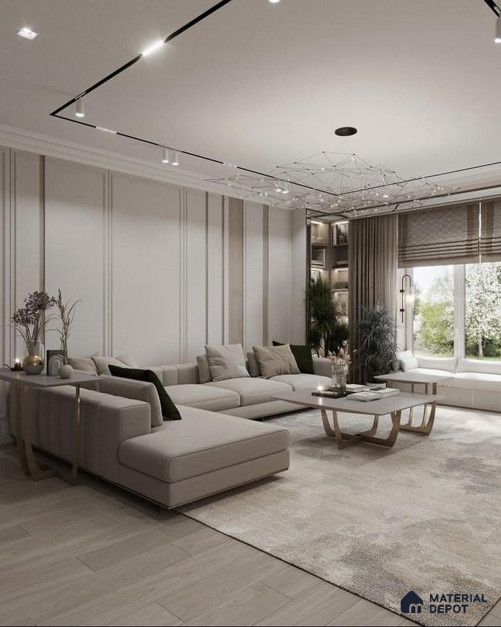A room filled with lots of windows and plants on the wall next to it in front of a window sill of a window sill and lamp on top of it that leads to a window sill of a